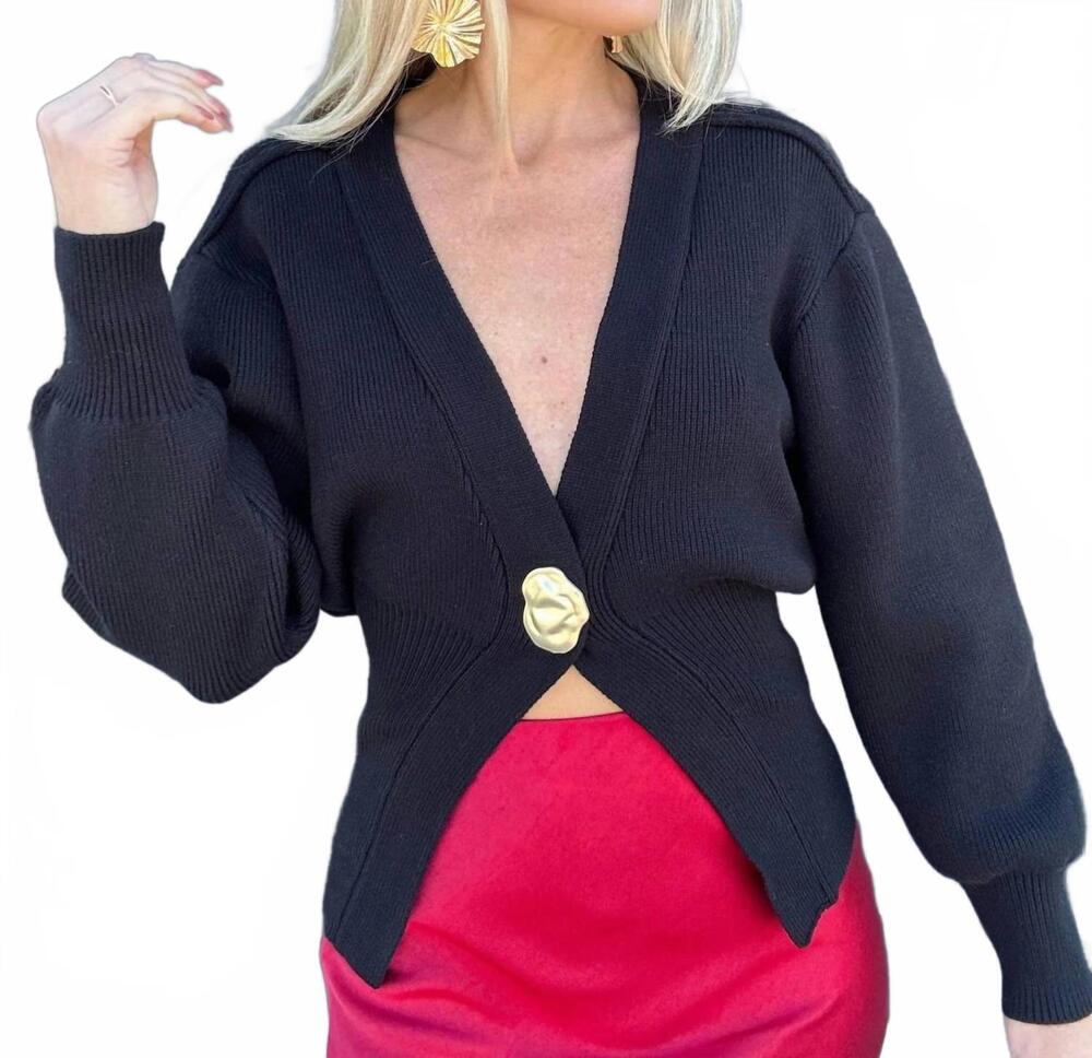 NEW FORE COLLECTION elevated chic cardigan in black
